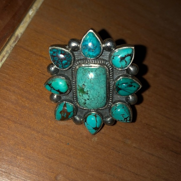 Child of Wild Jewelry - Handmade sterling silver turquoise cluster ring